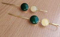 Mother of Pearl and Rezin Stone Brass Earcuf
