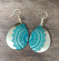 Patina Work Brass Earring
