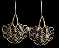 Handmade Brass Floral Leaf Design Hook Earring