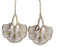 Handmade Brass Floral Leaf Design Hook Earring
