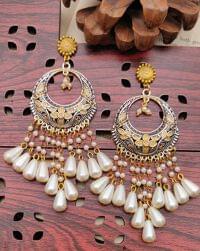 German Silver Dual Tone Chandelier Earring