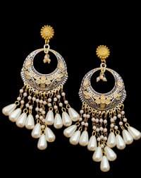 German Silver Dual Tone Chandelier Earring