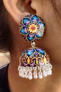 Handpainted Meenakari Work Earrings