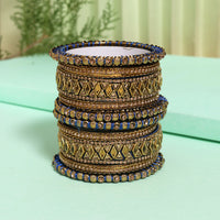 Blue Color Thread Bangle Set: 2.10