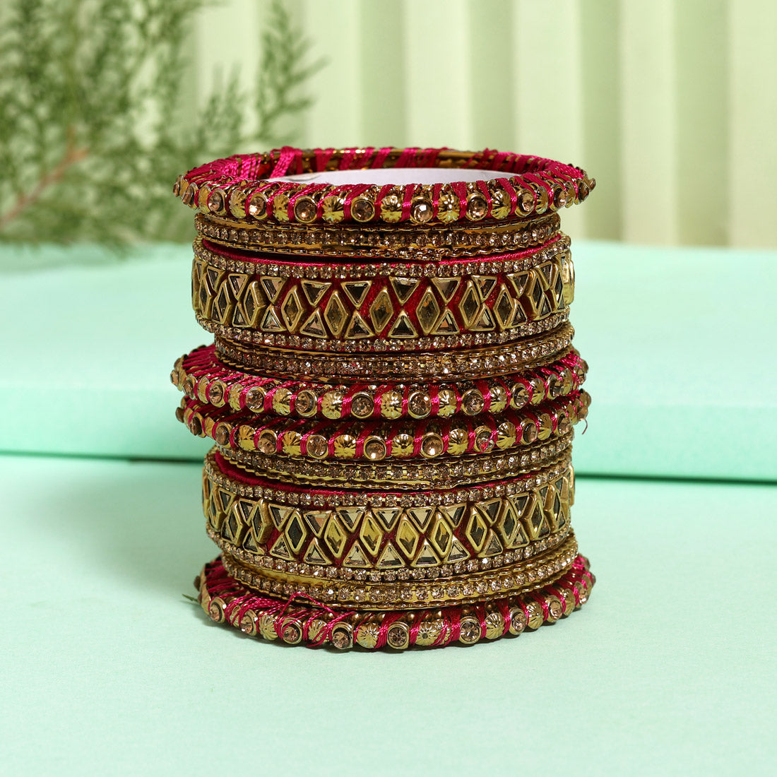 Rani Color Thread Bangle Set: 2.12