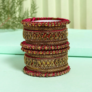 Rani Color Thread Bangle Set: 2.12