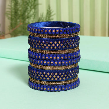 Blue Color Thread Bangle Set: 2.12