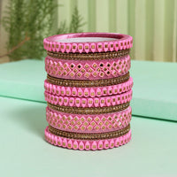 Pink Color Thread Bangle Set: 2.10