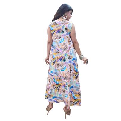 Animal Floral Printed Sleeveless Dress