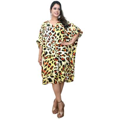Animal Print Kaftan Yellow