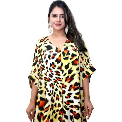 Animal Print Kaftan Yellow