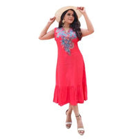 Embroidery Dress Pink
