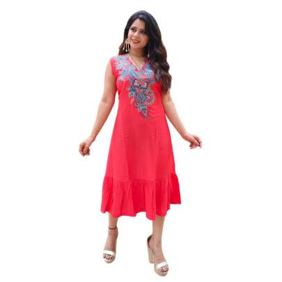 Embroidery Dress Pink