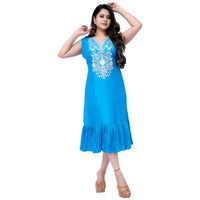 Embroidery Dress Turquoise