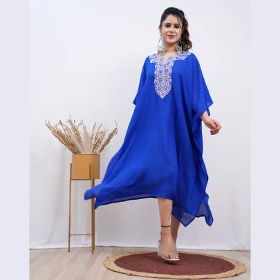 Embroidery Kaftan Blue