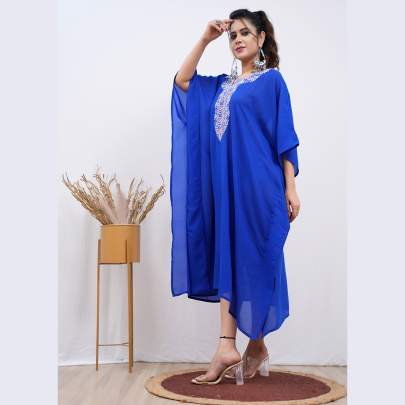 Embroidery Kaftan Blue