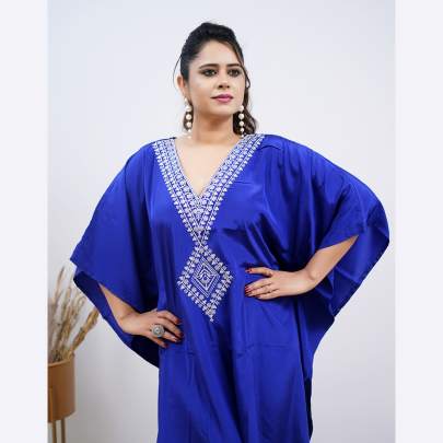 Embroidery Kaftan Blue
