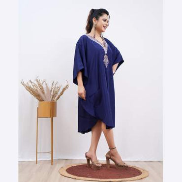 Embroidery Kaftan Navy Blue