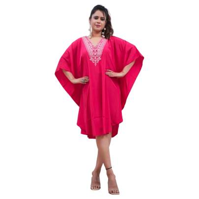 Embroidery Kaftan Pink