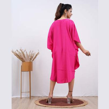 Embroidery Kaftan Rani Pink