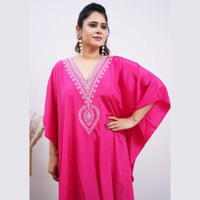 Embroidery Kaftan Rani Pink