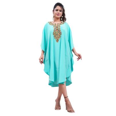Embroidery Kaftan Sea Green