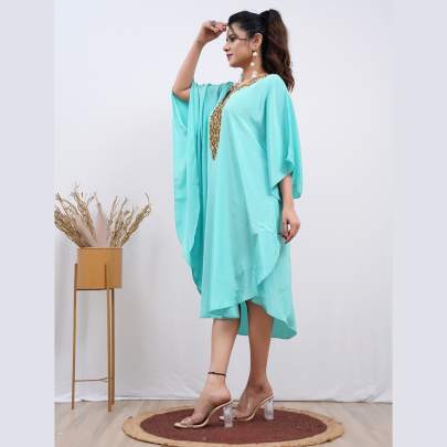 Embroidery Kaftan Sea Green