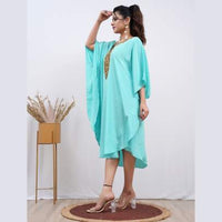 Embroidery Kaftan Sea Green
