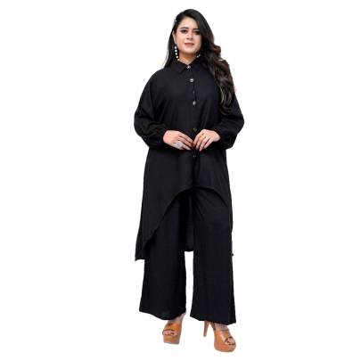 High Low Style Kurta Palazzo Black
