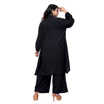 High Low Style Kurta Palazzo Black