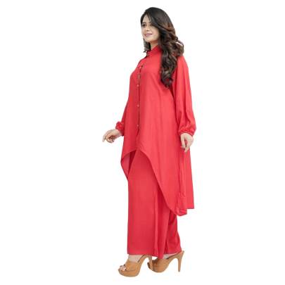 High Low Style Kurta Palazzo Red