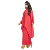 High Low Style Kurta Palazzo Red