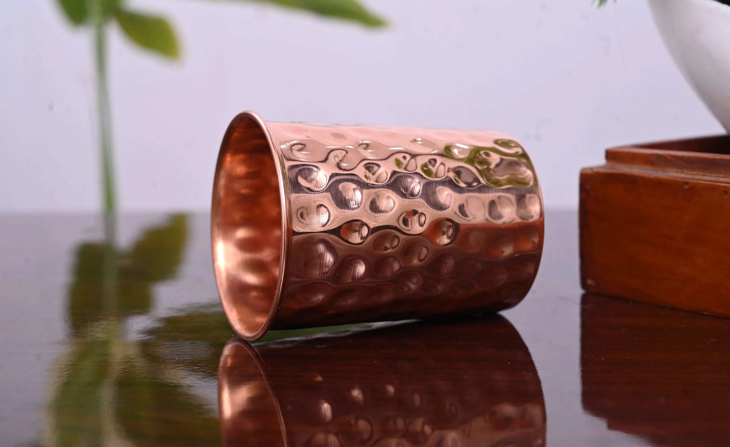 SAINORA Pure Copper Glass | Classic Copper Glass Mirror Hammered | Online Brass Or Copper Product | Best Copper Glass