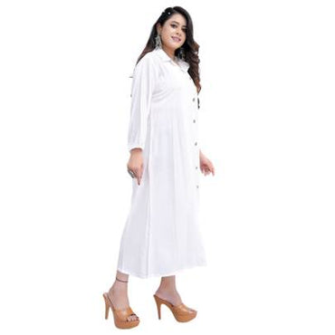 White Long Shirt Style Kurta